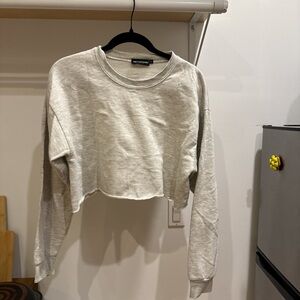Light Gray Cropped Sweatshirt